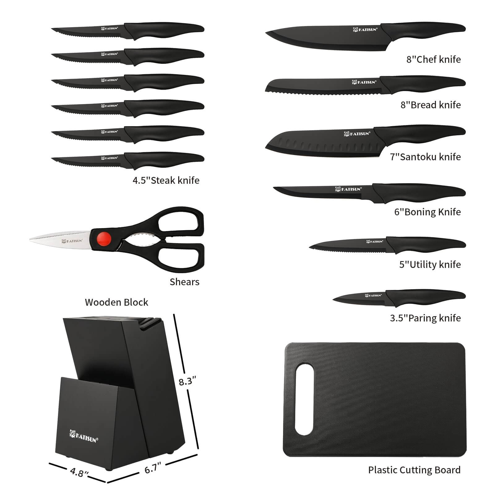 16 Piece Kitchen Knife Set