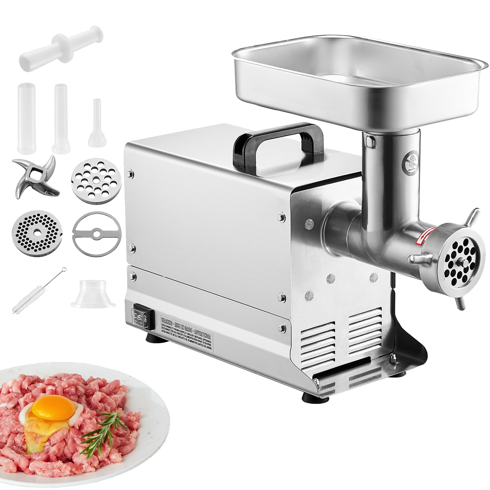 Commercial Electric Meat Grinder 300-1260Lb/H Sausage Mincer Stuffer Stainless