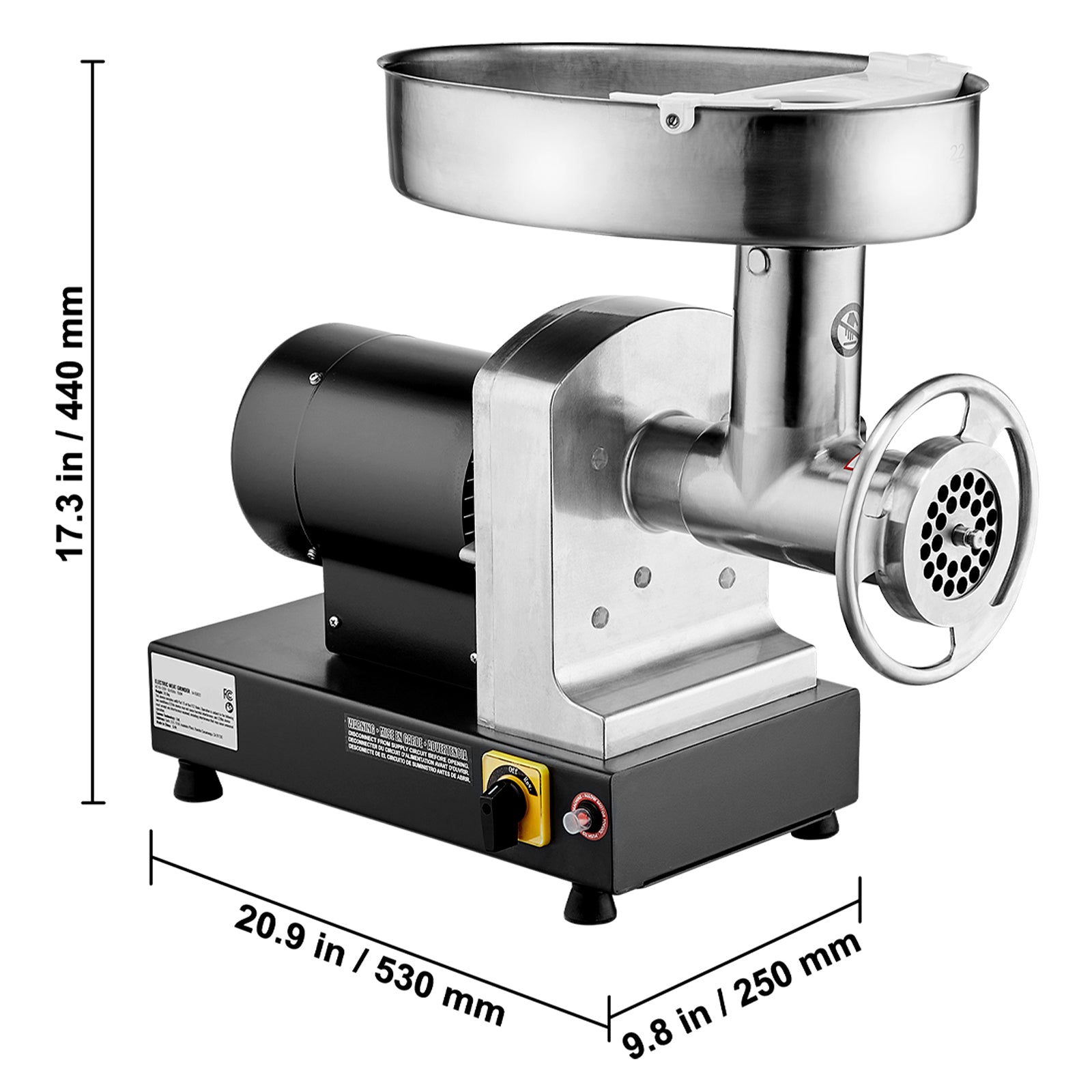 Commercial Electric Meat Grinder 300-1260Lb/H Sausage Mincer Stuffer Stainless
