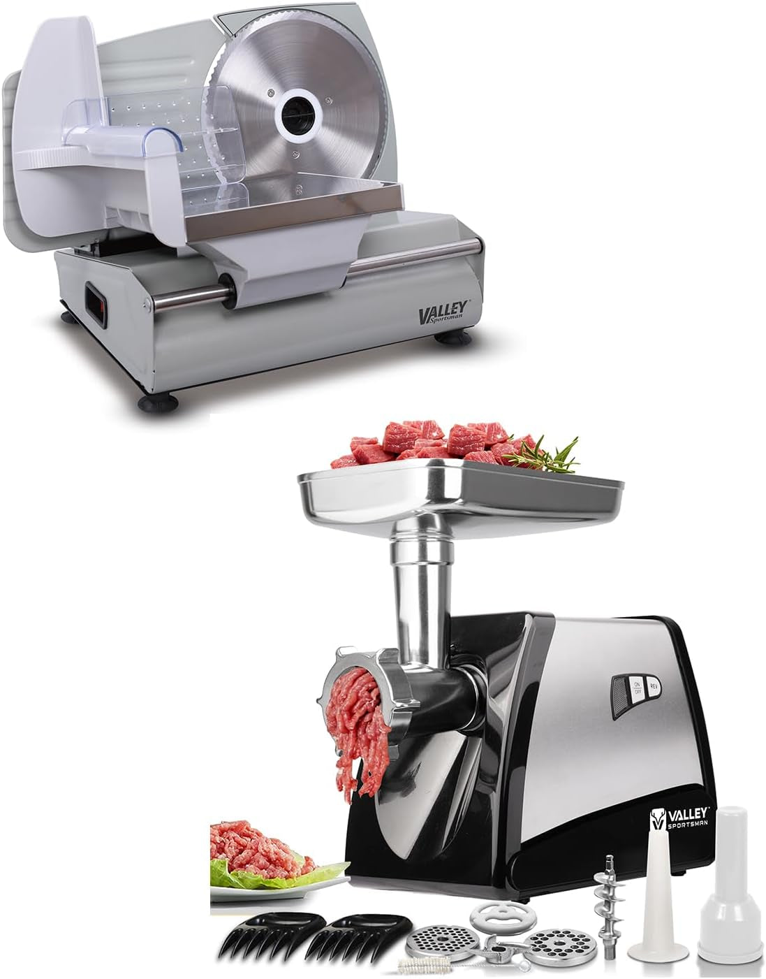 7.5" Electric Meat Slicer, with Stainless Steel Blade, Meat Grinder, Electric Meat Grinder Heavy Duty, Home Kitchen Use Food Grinder