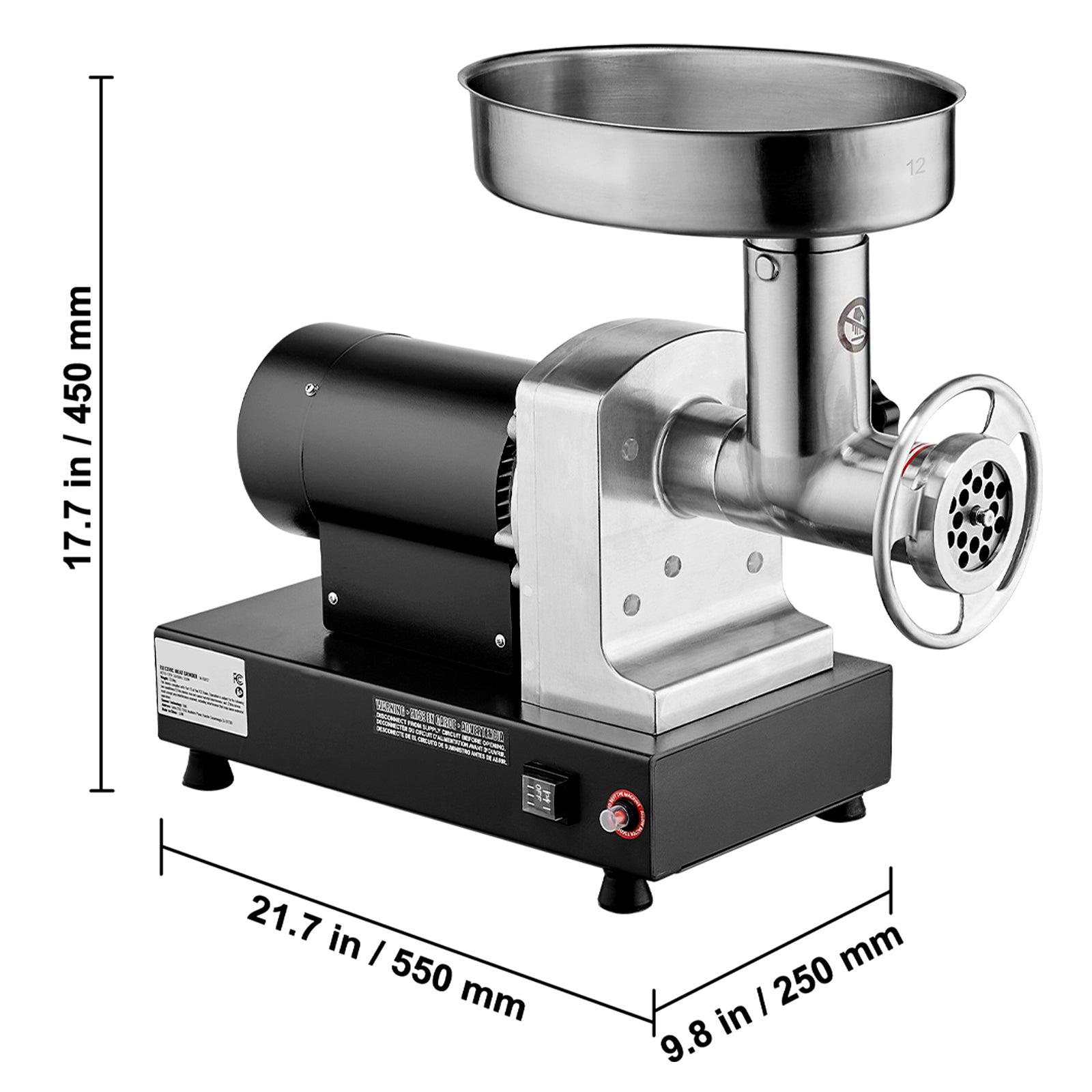 Commercial Electric Meat Grinder 300-1260Lb/H Sausage Mincer Stuffer Stainless