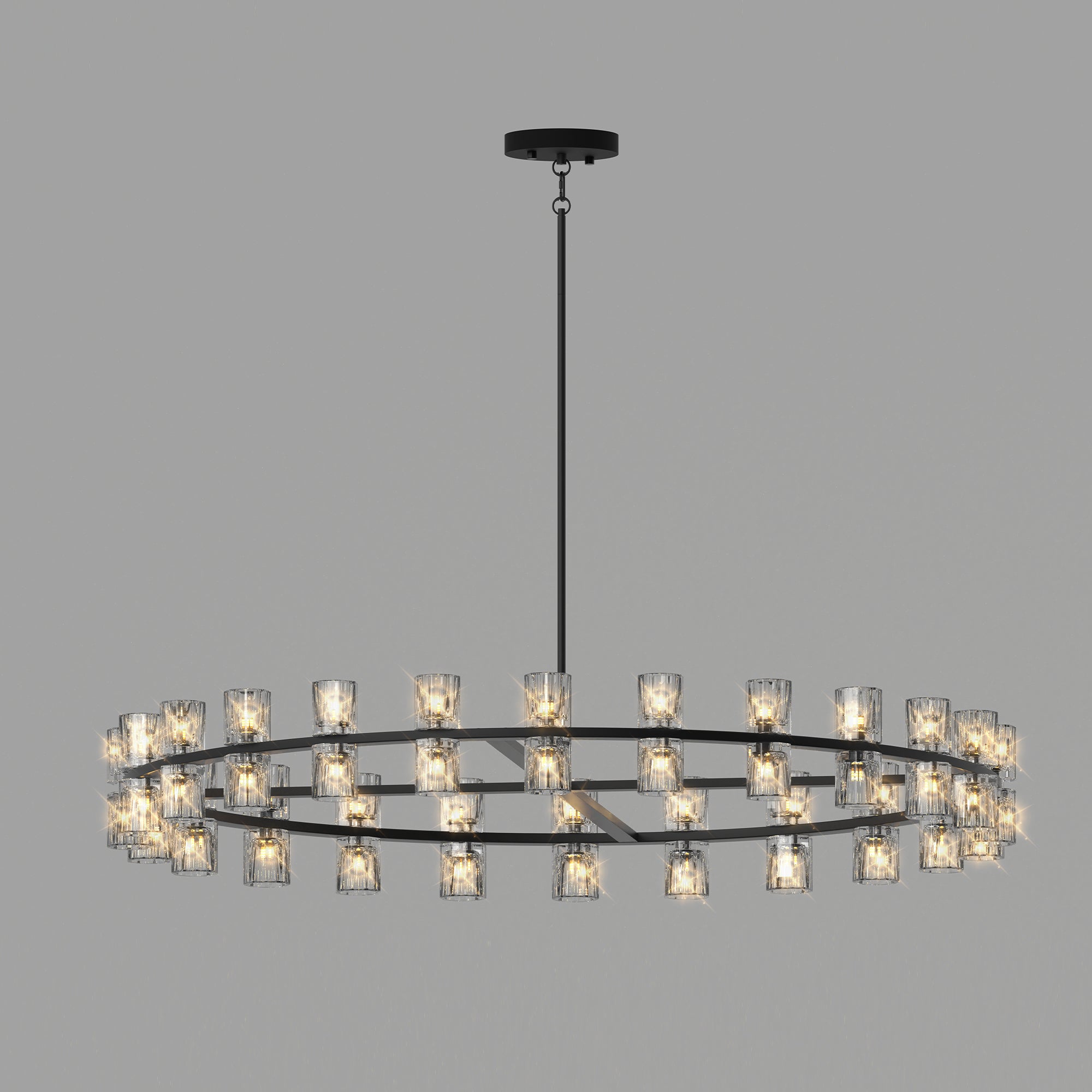 L005030-D48-P48B,W1340P310779,  48 Inches Luxury Chandeliers Crystal Living Room Decorative Lights Simple Modern Dining Room LED Lighting,for Home Decor Black ,Bulbs Included