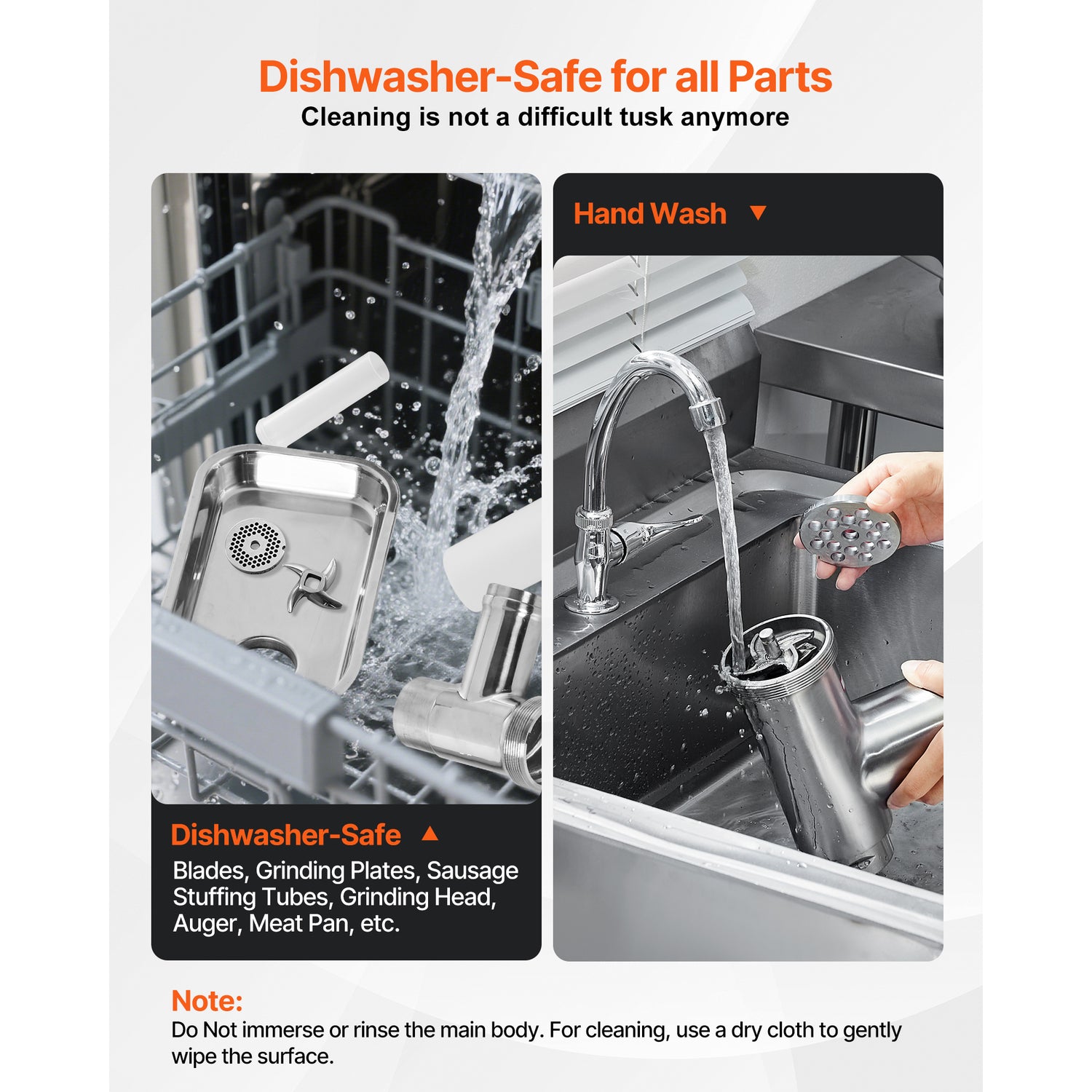 Commercial Electric Meat Grinder 300-1260Lb/H Sausage Mincer Stuffer Stainless