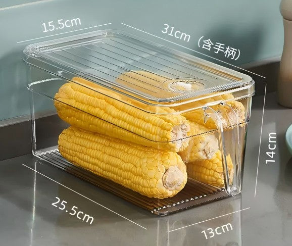 Acrylic Refrigerator Organizer With Lid And Handle