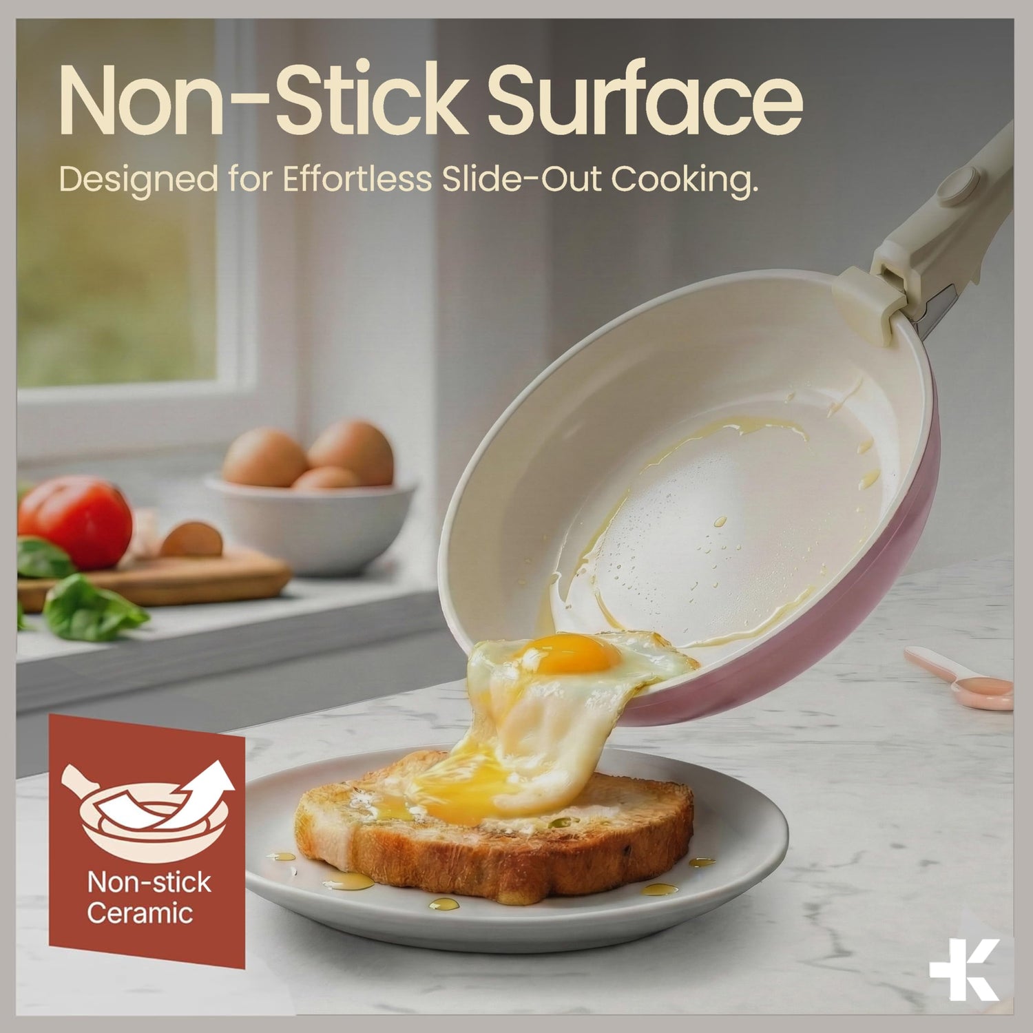 Bakken 17-Piece Ceramic Coated Aluminum Cookware Set, Nonstick Pots &amp; Pans with Lids, Silicone Utensils &amp; Oven Mitts, All-Stovetop Safe to 500°F