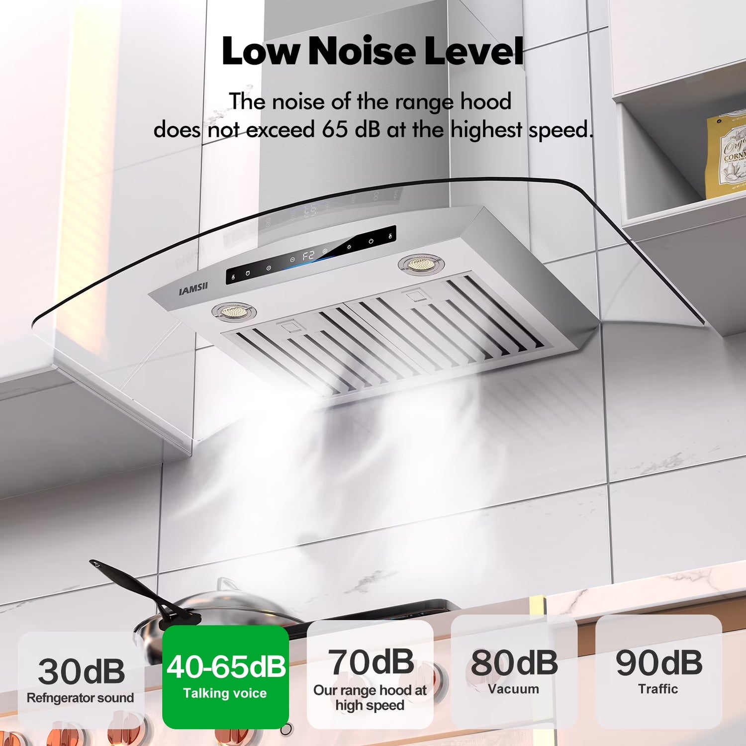 Wall Mount Range Hood 36 Inch 900 CFM Stainless Steel Range Hood with LED Light and Remote Control