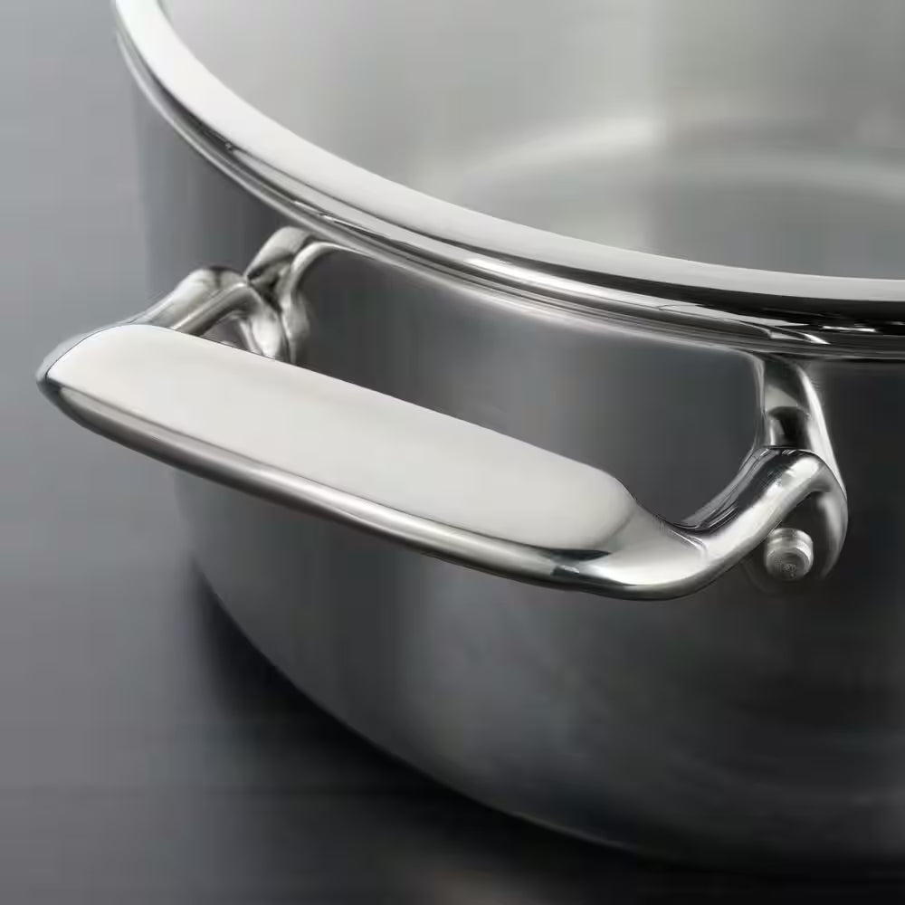 8 Piece Tri-Ply Clad Stainless Steel Cookware Set with Glass Lids