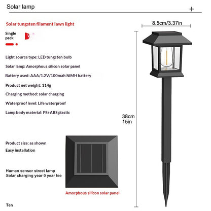 Solar-powered Outdoor Lighting Tungsten Filament Lamps For Ambiance And Landscape Lighting