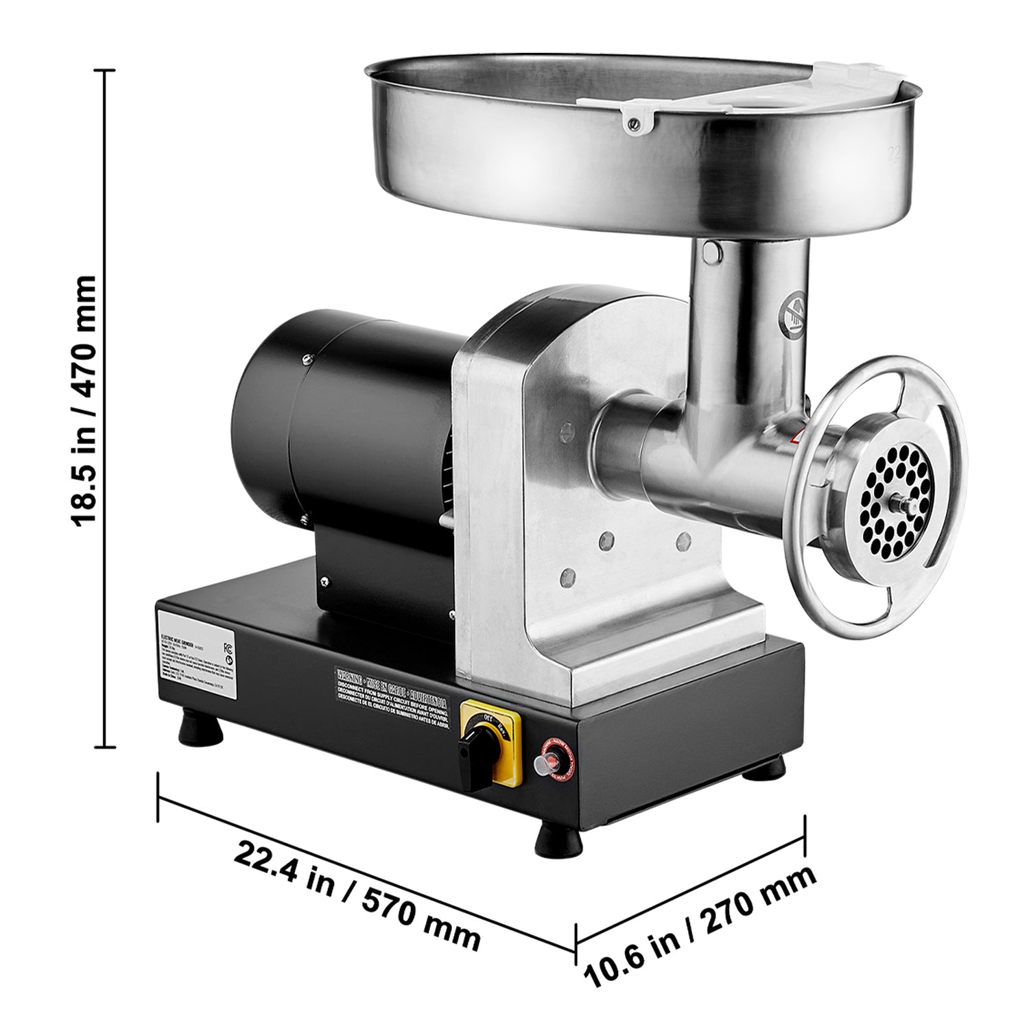 Commercial Electric Meat Grinder 300-1260Lb/H Sausage Mincer Stuffer Stainless