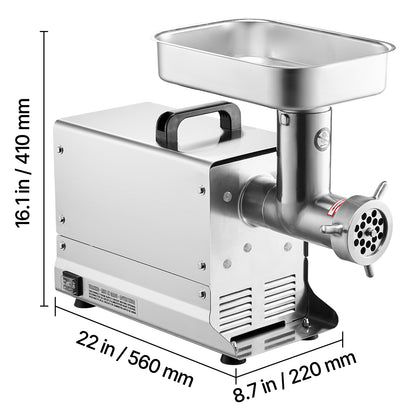 Commercial Electric Meat Grinder 300-1260Lb/H Sausage Mincer Stuffer Stainless