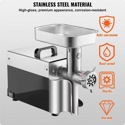 Commercial Electric Meat Grinder 300-1260Lb/H Sausage Mincer Stuffer Stainless