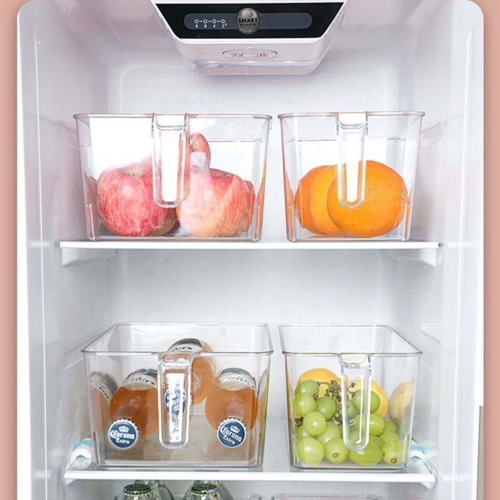 Acrylic Refrigerator Organizer With Lid And Handle