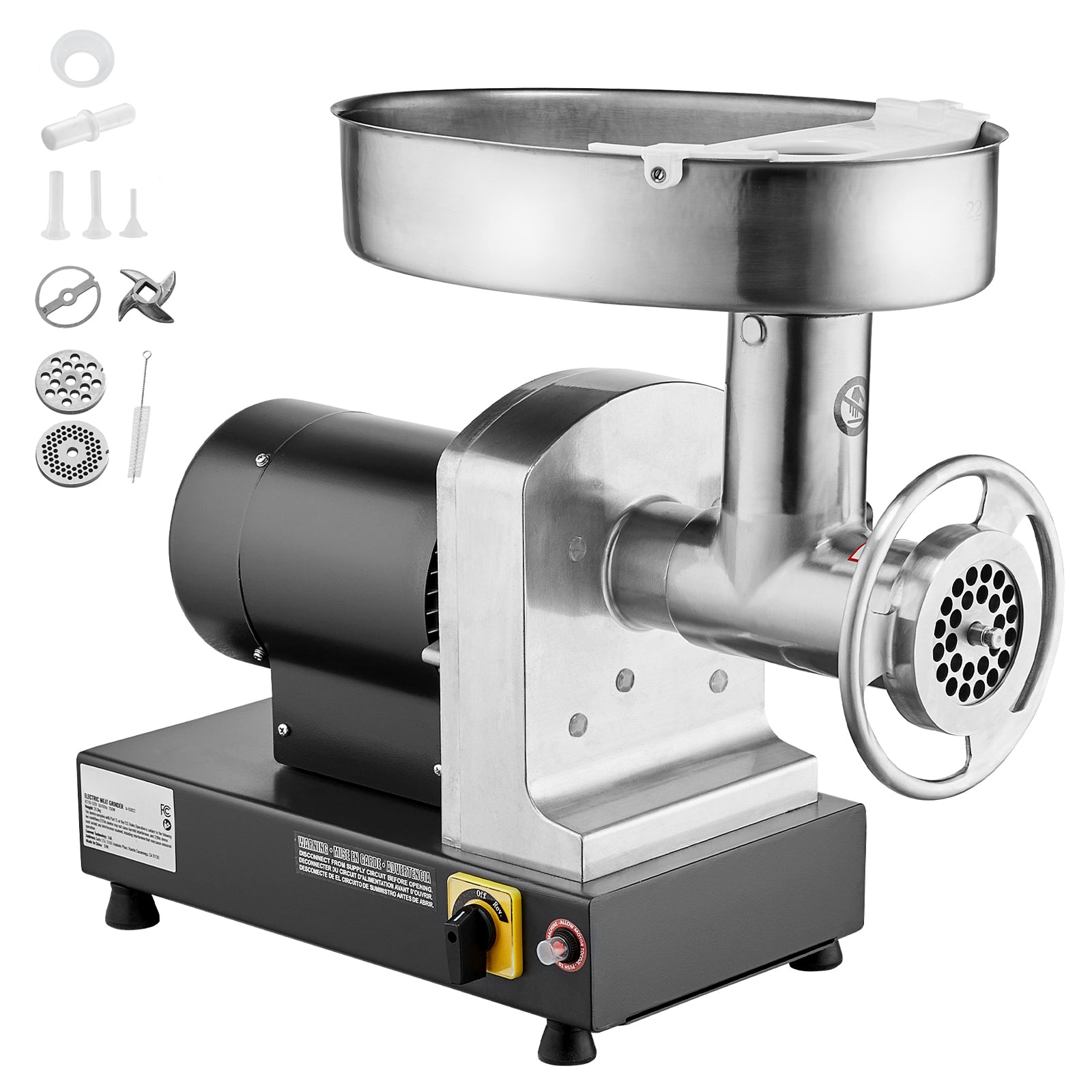 Commercial Electric Meat Grinder 300-1260Lb/H Sausage Mincer Stuffer Stainless