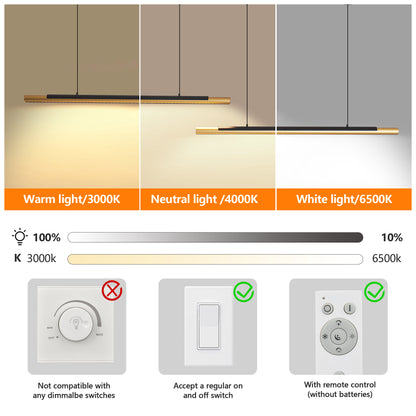 Modern Black and Gold LED Pendant Light