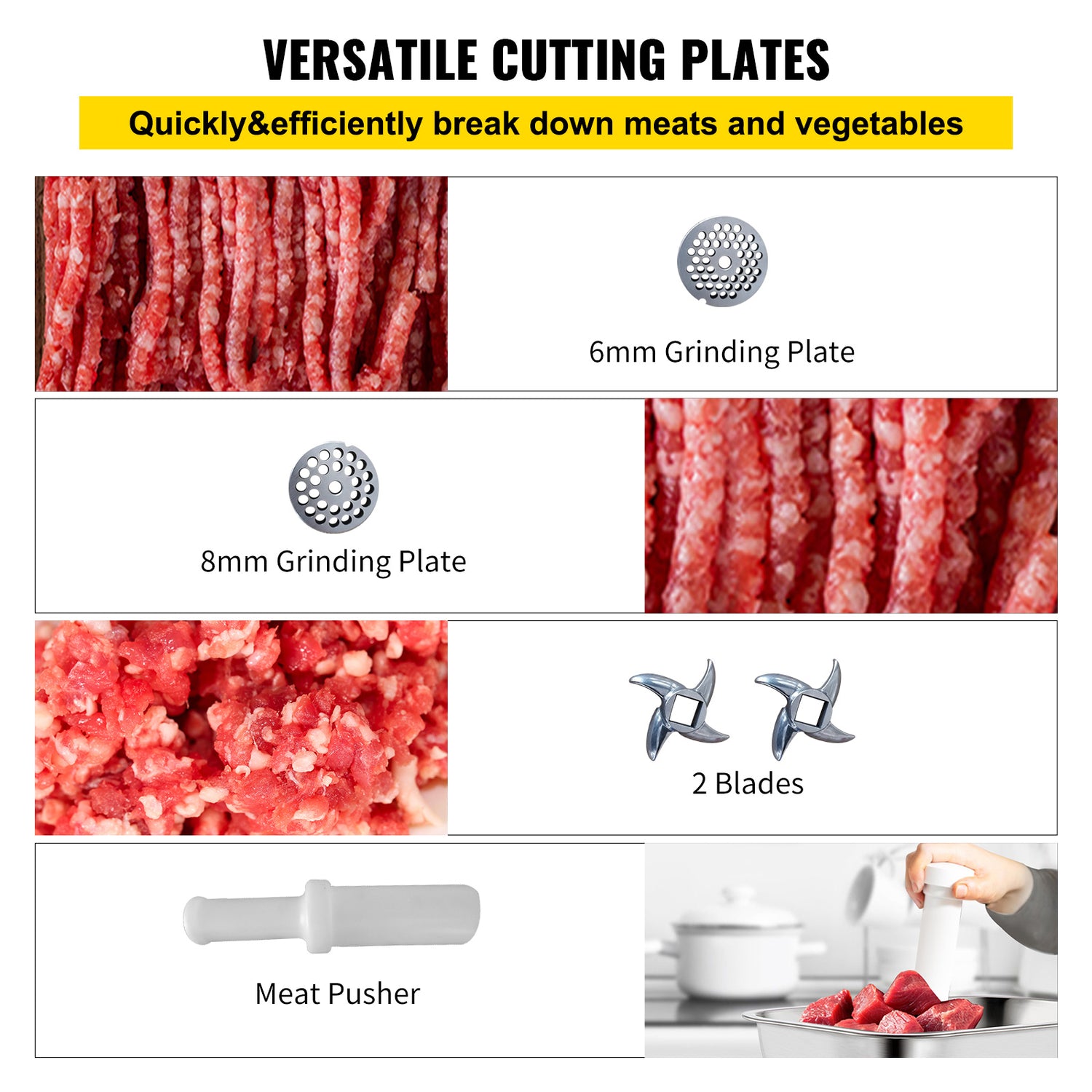 Commercial Electric Meat Grinder 300-1260Lb/H Sausage Mincer Stuffer Stainless