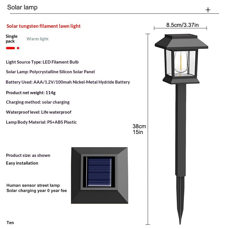 Solar-powered Outdoor Lighting Tungsten Filament Lamps For Ambiance And Landscape Lighting