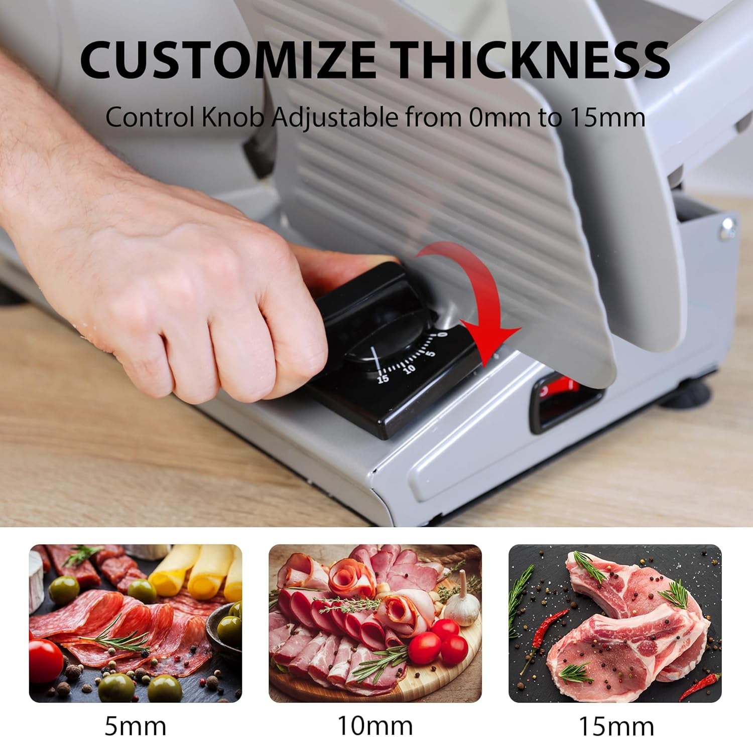 7.5" Electric Meat Slicer, with Stainless Steel Blade, Meat Grinder, Electric Meat Grinder Heavy Duty, Home Kitchen Use Food Grinder
