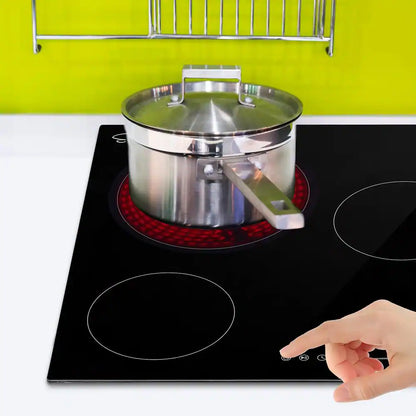 Built In. 36 In. 240V Radiant Electric Cooktop in Black with 5 of Elements Including Dual Element and Warm Zone