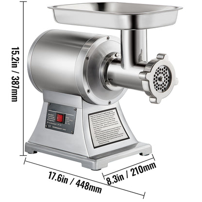 Commercial Electric Meat Grinder 300-1260Lb/H Sausage Mincer Stuffer Stainless