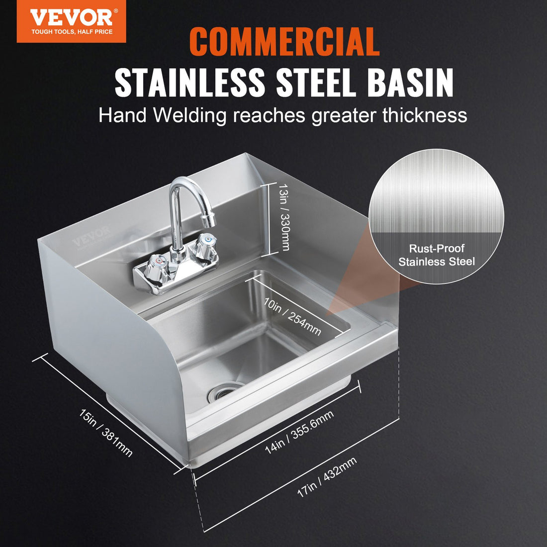 Commercial Stainless Steel Hand Sink