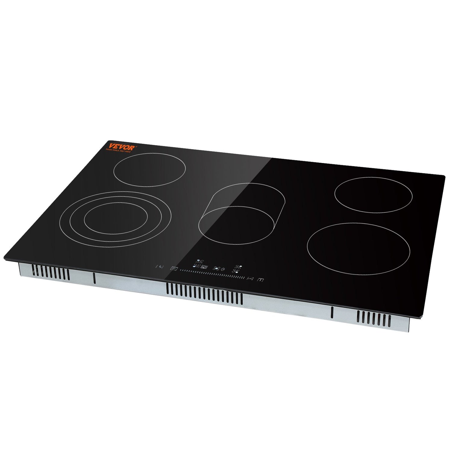 Built In Electric Stove Top, 30.3 X 20.5 Inch 5 Burners, 240V Glass Radiant Cooktop With Sensor Touch Control, Timer &amp; Child Lock Included, 9 Power Levels For Simmer Steam Slow Cook Fry