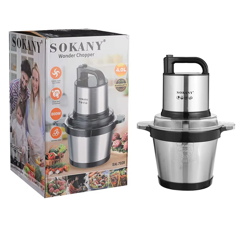 Meat Grinder Kitchen Chopper 3 Gear Electric Meat Grinders Stainless Steel Vegetable Food Processor Blender Mixer Garlic Crusher