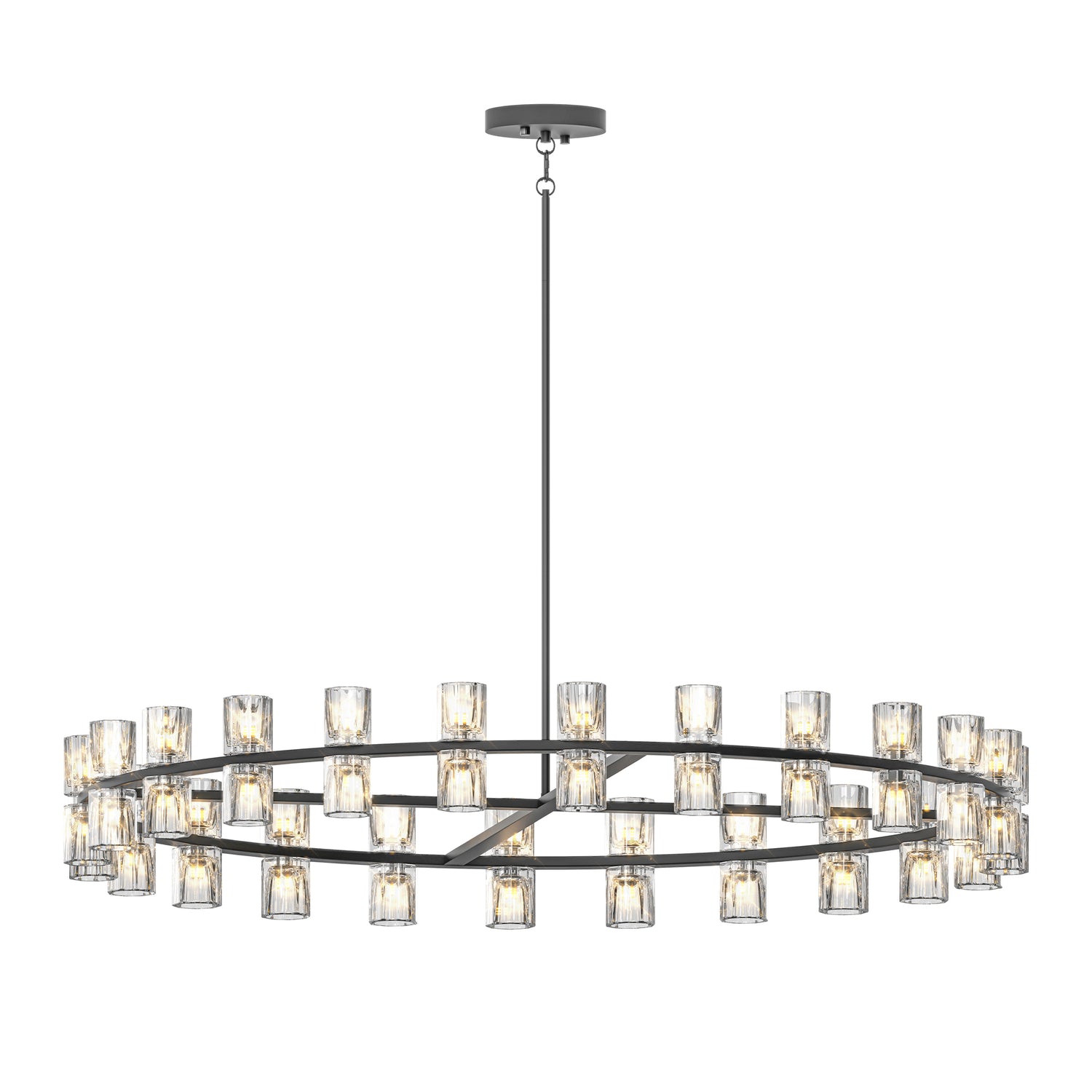L005030-D48-P48B,W1340P310779,  48 Inches Luxury Chandeliers Crystal Living Room Decorative Lights Simple Modern Dining Room LED Lighting,for Home Decor Black ,Bulbs Included