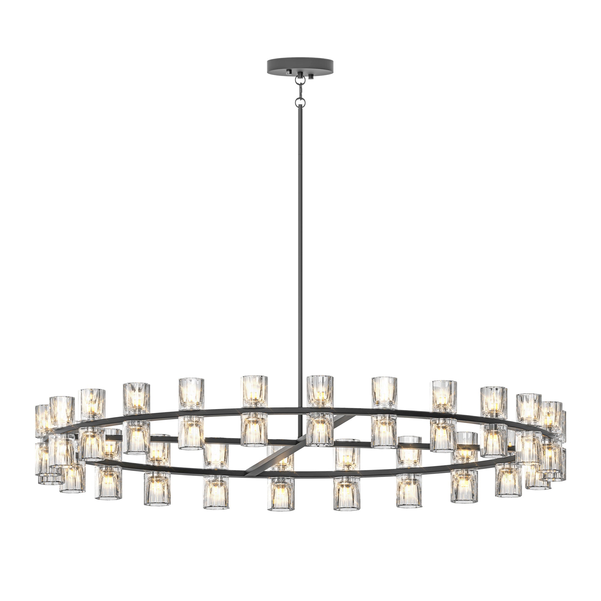L005030-D48-P48B,W1340P310779,  48 Inches Luxury Chandeliers Crystal Living Room Decorative Lights Simple Modern Dining Room LED Lighting,for Home Decor Black ,Bulbs Included
