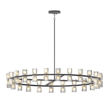 L005030-D48-P48B,W1340P310779,  48 Inches Luxury Chandeliers Crystal Living Room Decorative Lights Simple Modern Dining Room LED Lighting,for Home Decor Black ,Bulbs Included