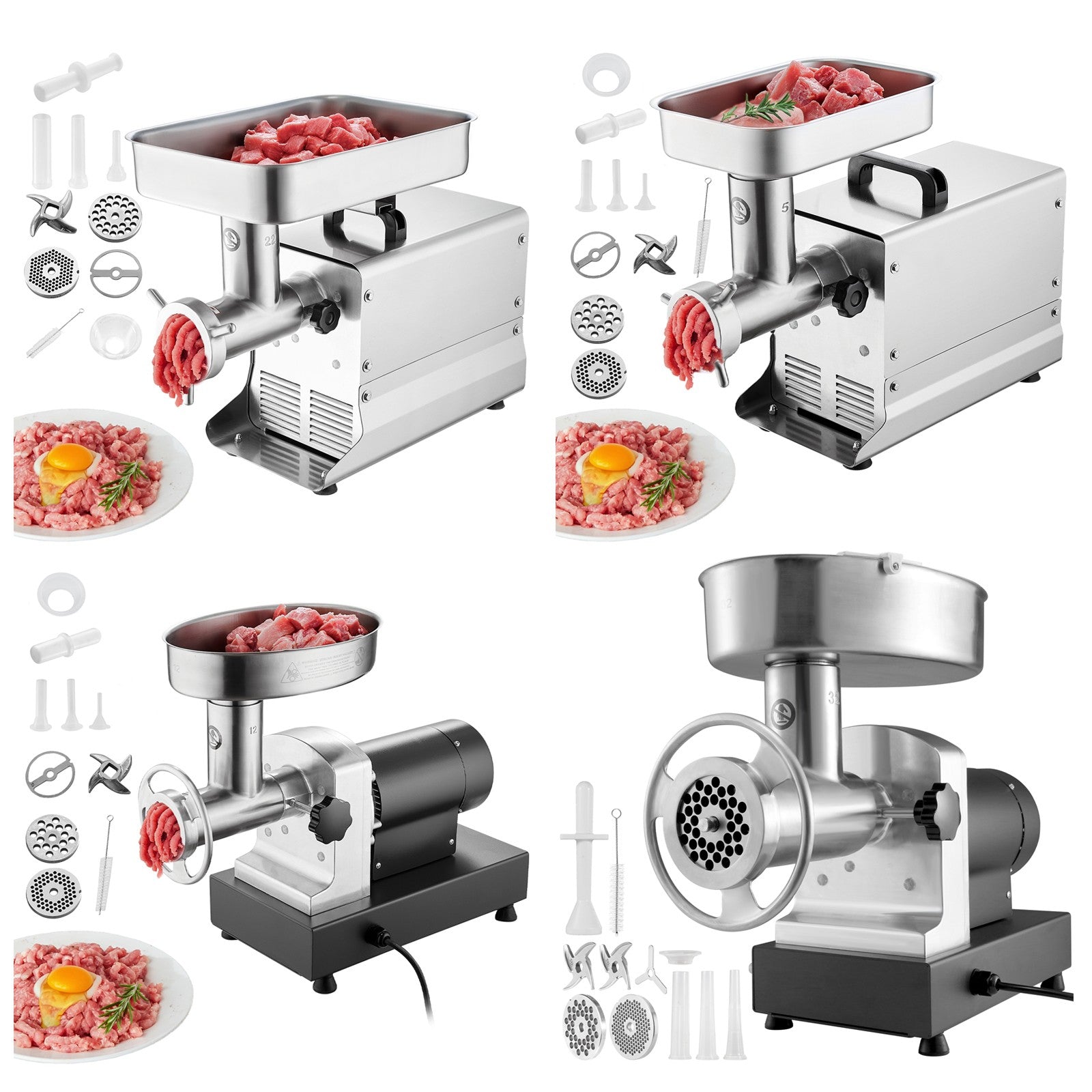 Commercial Electric Meat Grinder 300-1260Lb/H Sausage Mincer Stuffer Stainless