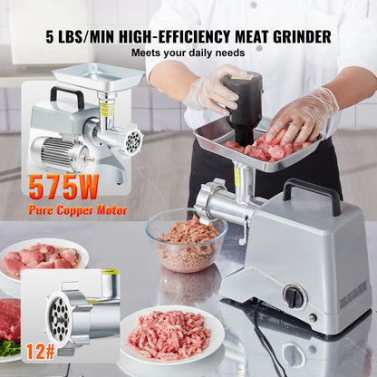 Commercial Electric Meat Grinder 300-1260Lb/H Sausage Mincer Stuffer Stainless