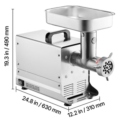 Commercial Electric Meat Grinder 300-1260Lb/H Sausage Mincer Stuffer Stainless
