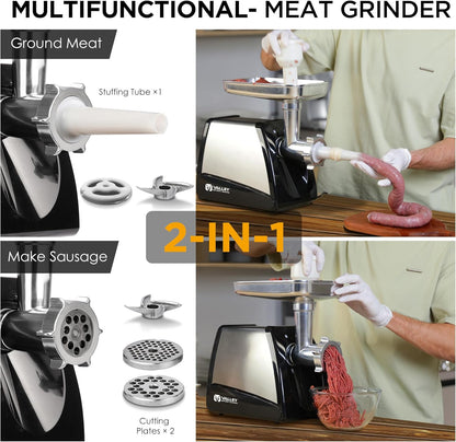 7.5" Electric Meat Slicer, with Stainless Steel Blade, Meat Grinder, Electric Meat Grinder Heavy Duty, Home Kitchen Use Food Grinder