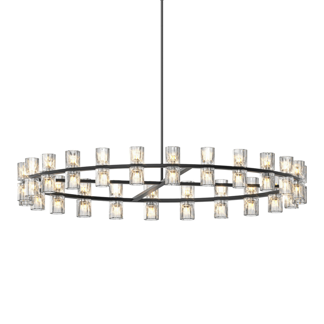 L005030-D48-P48B,W1340P310779,  48 Inches Luxury Chandeliers Crystal Living Room Decorative Lights Simple Modern Dining Room LED Lighting,for Home Decor Black ,Bulbs Included