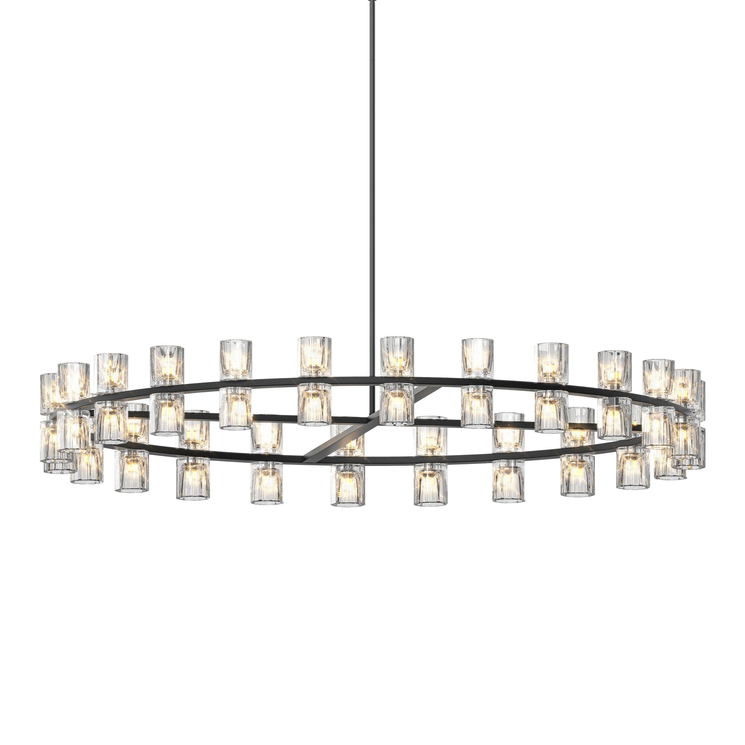 L005030-D48-P48B,W1340P310779,  48 Inches Luxury Chandeliers Crystal Living Room Decorative Lights Simple Modern Dining Room LED Lighting,for Home Decor Black ,Bulbs Included