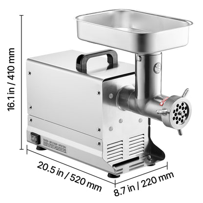 Commercial Electric Meat Grinder 300-1260Lb/H Sausage Mincer Stuffer Stainless
