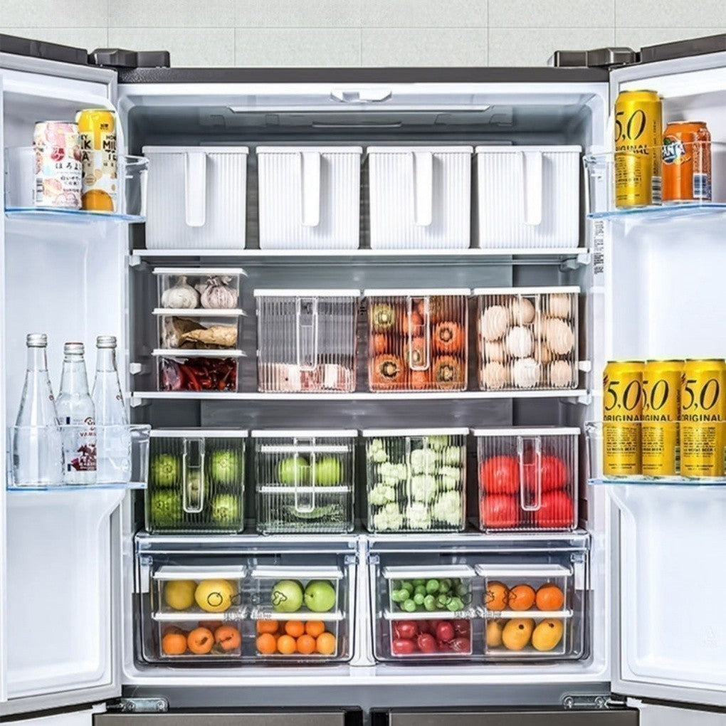 Acrylic Refrigerator Organizer With Lid And Handle