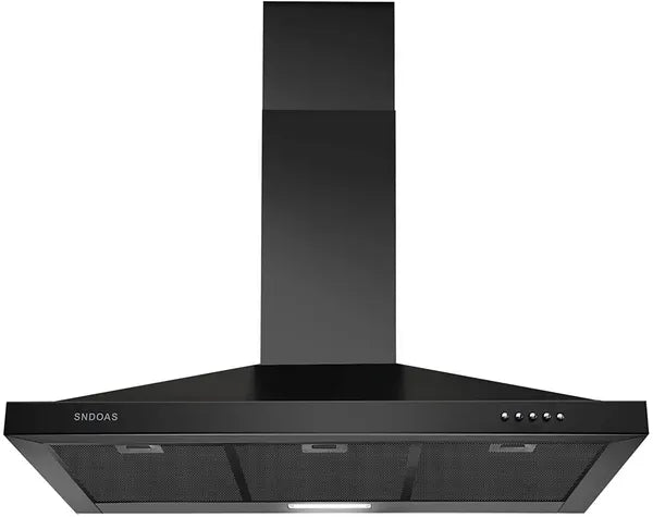 Range Hood 36 Inch Black Wall Mount Range Hood In Black Stainless Steel Kitchen Vent Hood