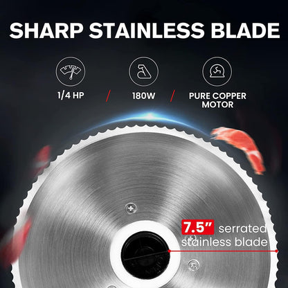 7.5" Electric Meat Slicer, with Stainless Steel Blade, Meat Grinder, Electric Meat Grinder Heavy Duty, Home Kitchen Use Food Grinder