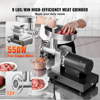 Commercial Electric Meat Grinder 300-1260Lb/H Sausage Mincer Stuffer Stainless