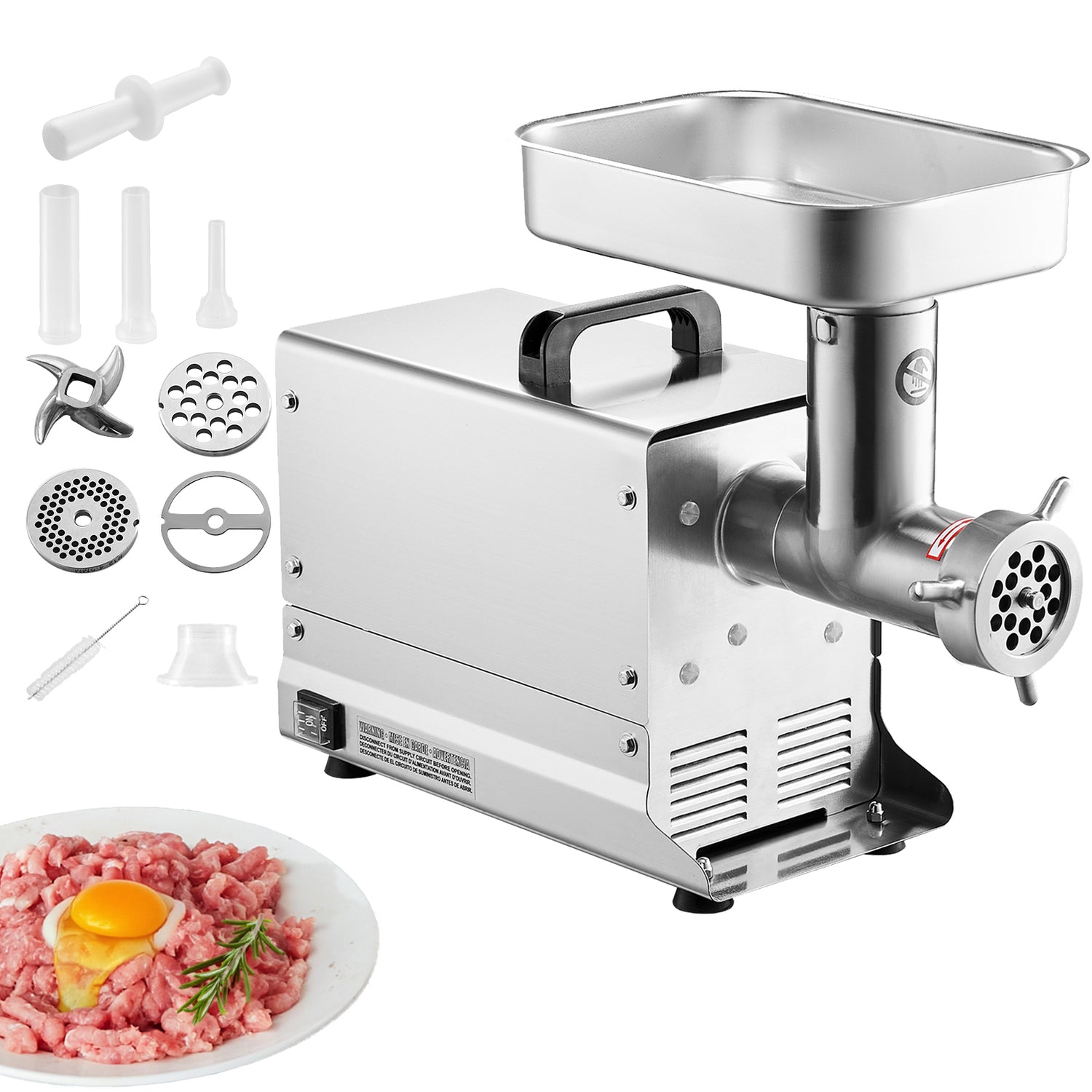 Commercial Electric Meat Grinder 300-1260Lb/H Sausage Mincer Stuffer Stainless