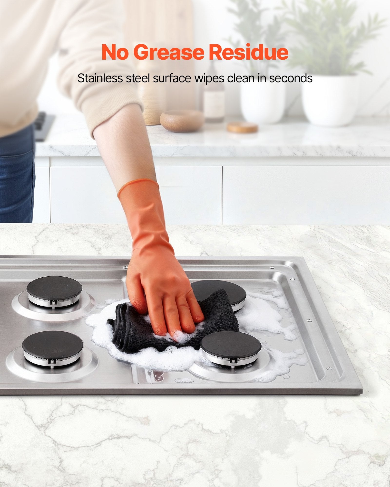 Gas Cooktop, 30 Inch 4 Burners Gas Stove Top, Max 48000BTU Built-in Stainless Steel Stove Top LPG/NG Convertible Dual Fuel Cooktop Stoves With Sealed Burner For Sear, Stew, Boil, Stir-Fry