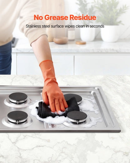 Gas Cooktop, 30 Inch 4 Burners Gas Stove Top, Max 48000BTU Built-in Stainless Steel Stove Top LPG/NG Convertible Dual Fuel Cooktop Stoves With Sealed Burner For Sear, Stew, Boil, Stir-Fry