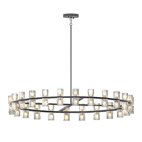 L005030-D48-P48B,W1340P310779,  48 Inches Luxury Chandeliers Crystal Living Room Decorative Lights Simple Modern Dining Room LED Lighting,for Home Decor Black ,Bulbs Included
