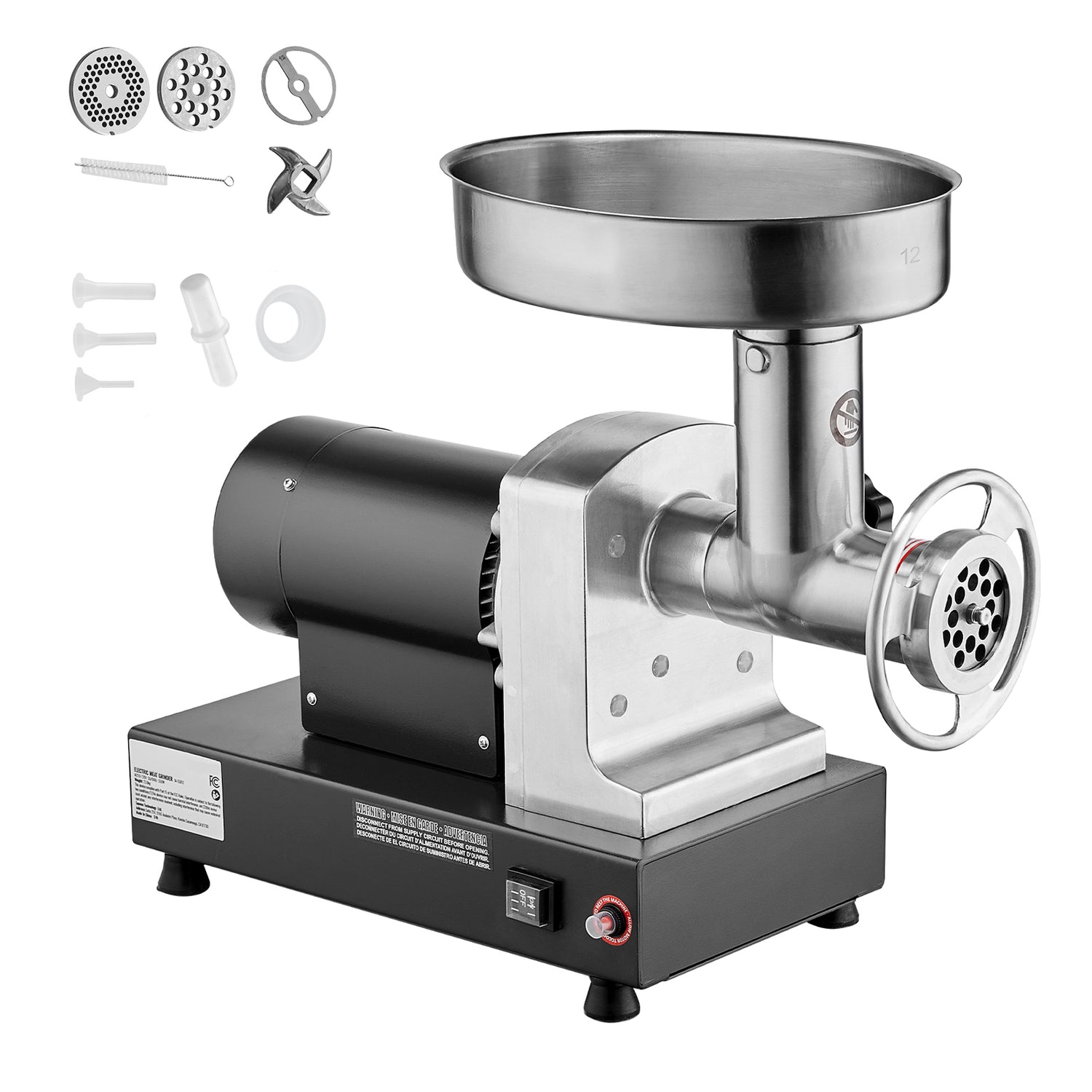 Commercial Electric Meat Grinder 300-1260Lb/H Sausage Mincer Stuffer Stainless