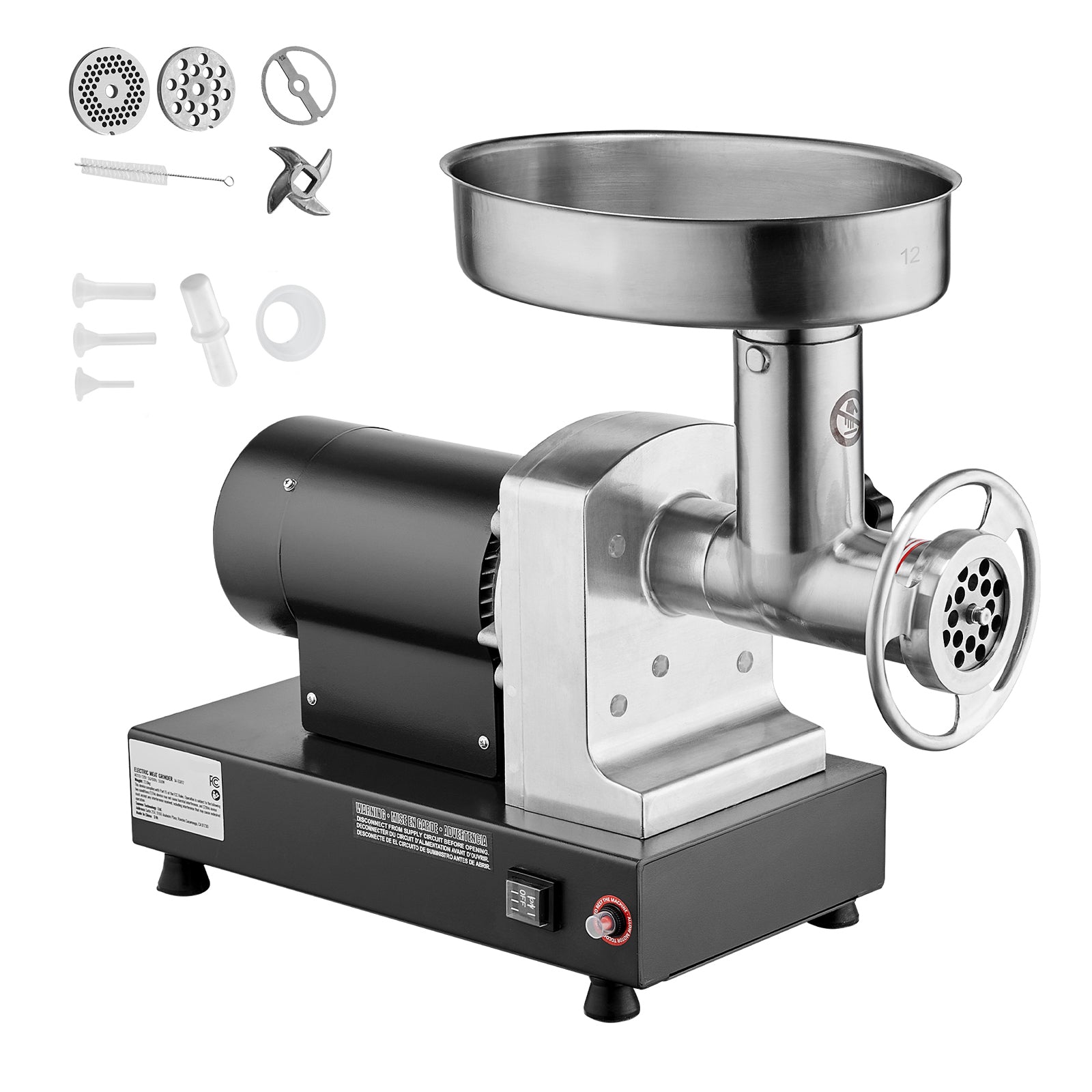 Commercial Electric Meat Grinder 300-1260Lb/H Sausage Mincer Stuffer Stainless