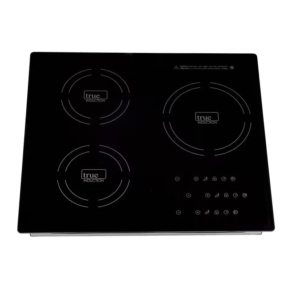 TI-3B 24 In. Triple Element Black Induction Glass-Ceramic Cooktop 3300W 858UL Certified