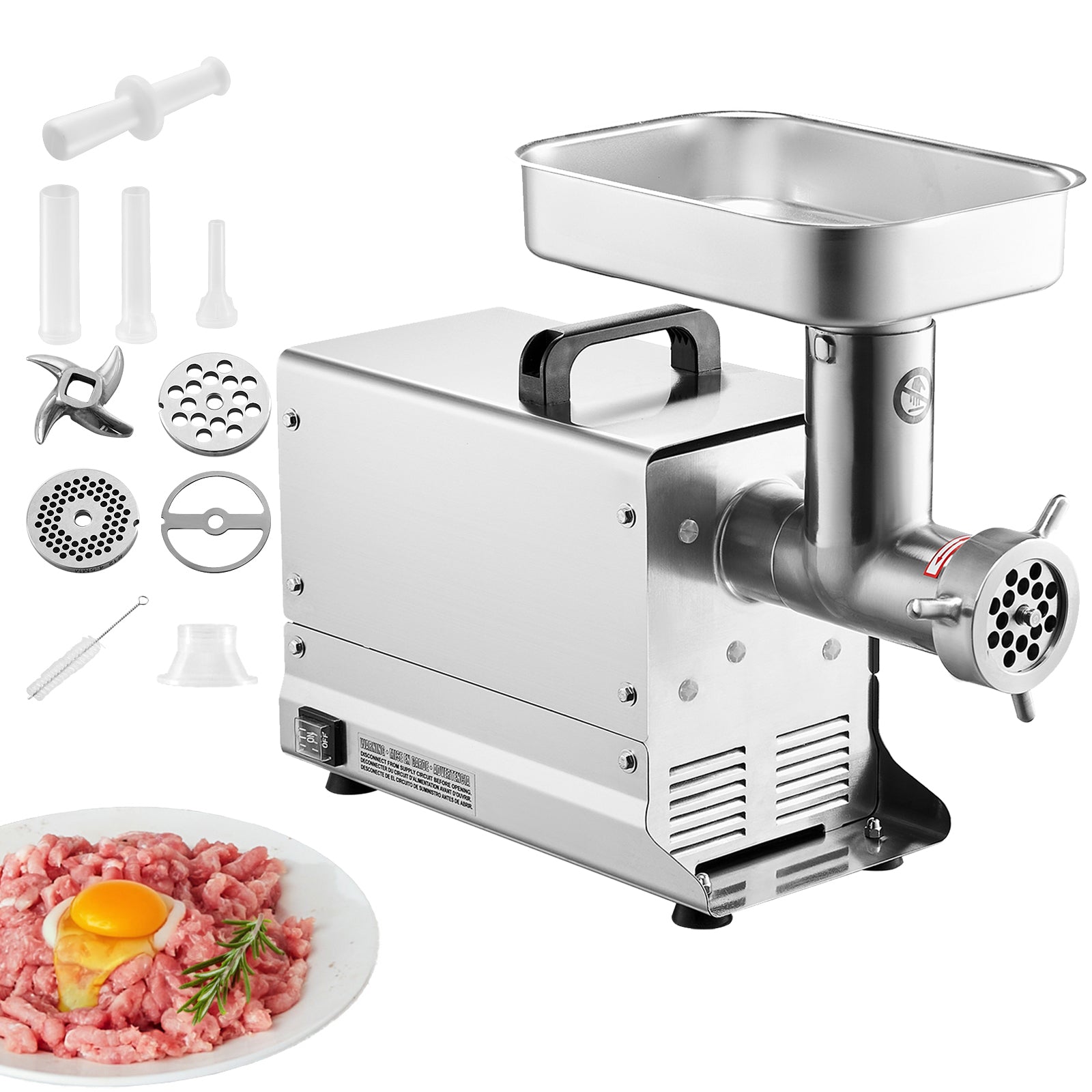 Commercial Electric Meat Grinder 300-1260Lb/H Sausage Mincer Stuffer Stainless