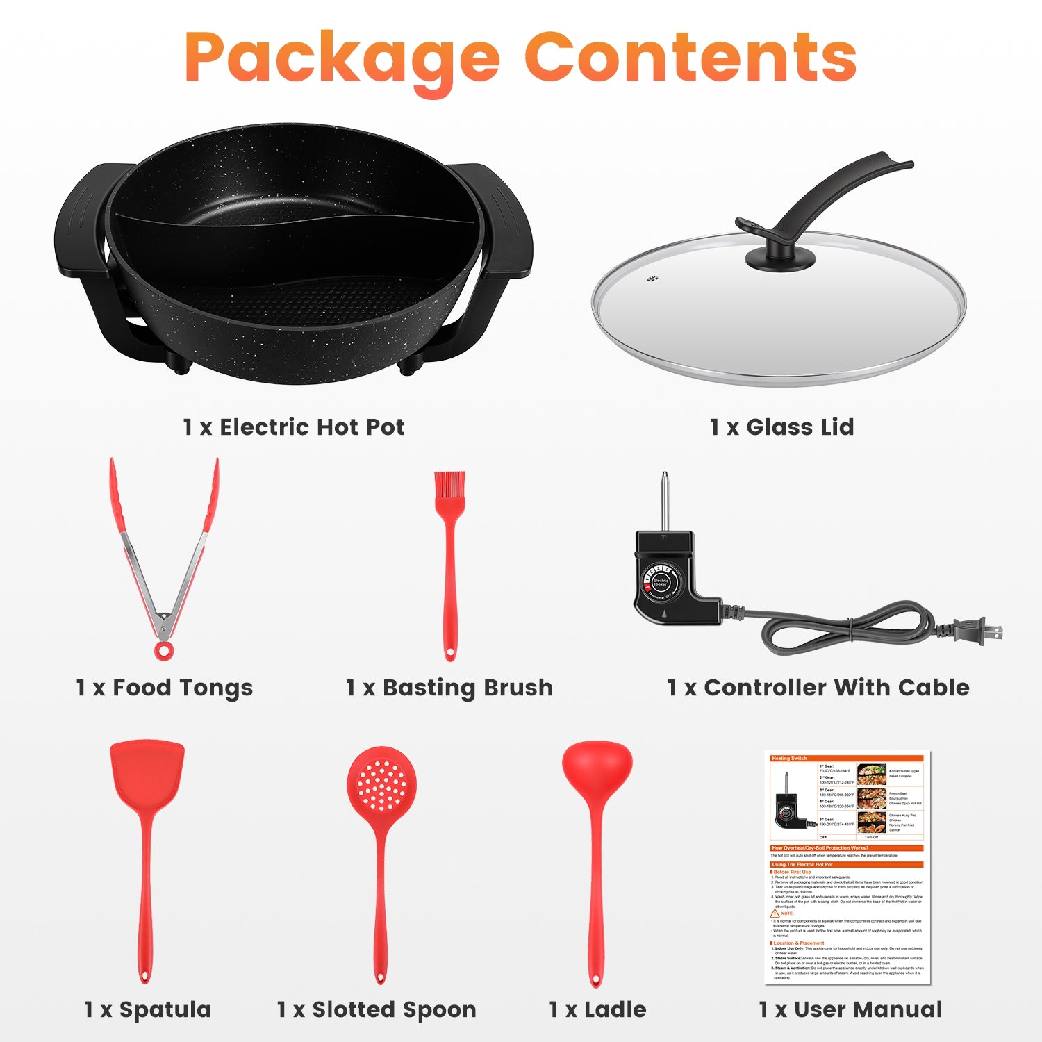 6L Electric Hot Pot With Divider 1100W Dual-Flavor Pot Shabu Shabu Pot Non-Stick With 5-Temp Control For Shabu Shabu Fondue Perfect For Family Gatherings &amp; Parties