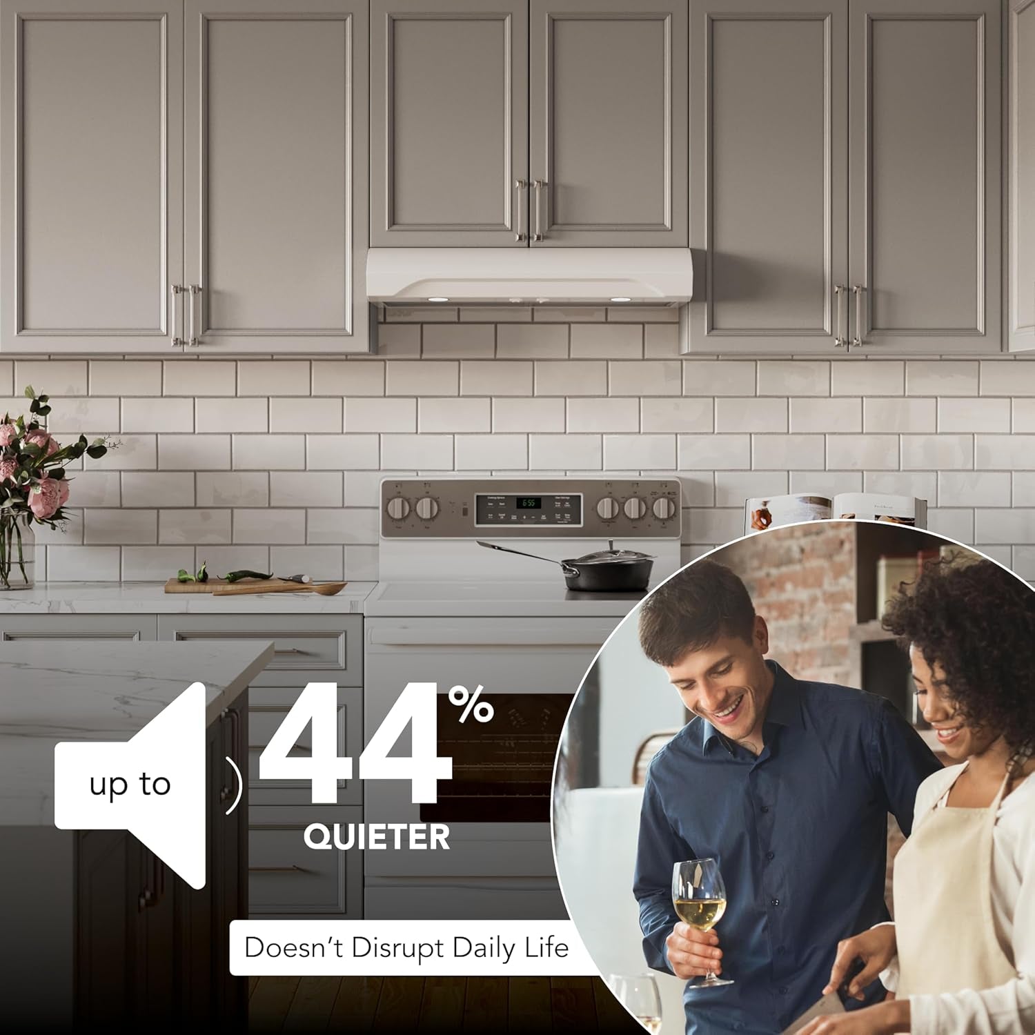30 Inch Alta under Cabinet Range Hood, ENERGY STAR, 350 Max Blower CFM - Electric Rangehood and Exhaust for Kitchen Stove Cooking and Ventilation, White